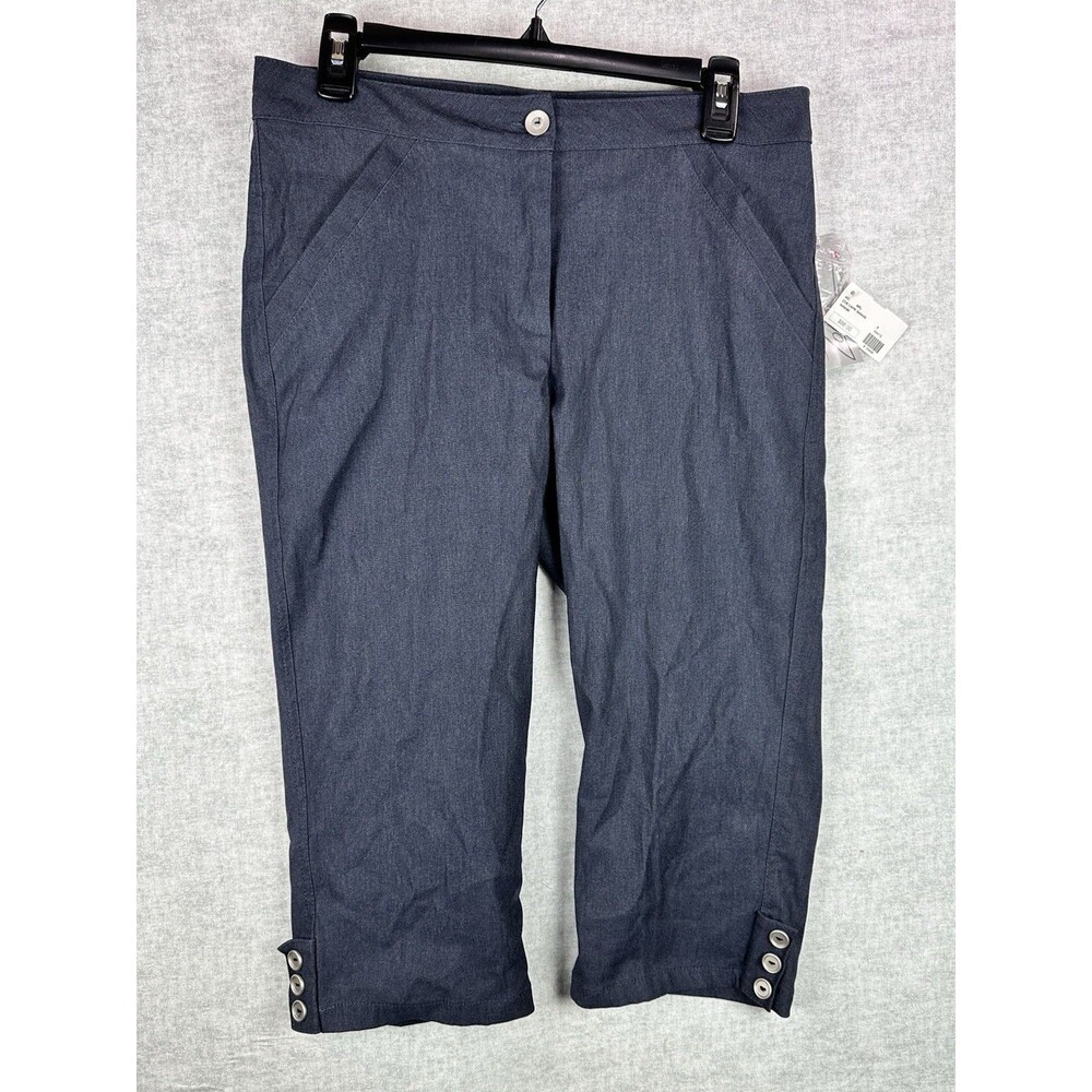 NWT Zoe by Michael Phillips Gray Capri Pants Womens Size 6 Stretch